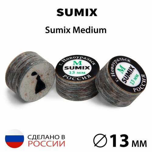 Наклейка для кия Sumix 13 мм Medium, многослойная, 1 шт.
