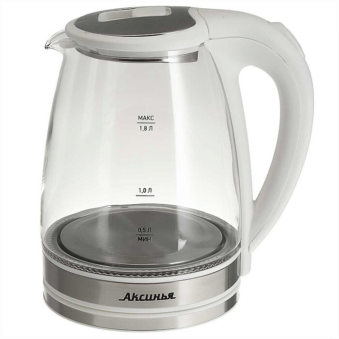 фото Чайник электрический 1500 Вт, 1,8 л аксинья КС-1021 белый