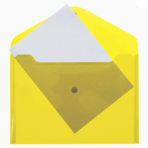 Папка-конверт на кнопке А4(235*325) 120мкм Attomex желтая арт.3071816. Количество в наборе 10 шт. папка конверт на кнопке staff а4 340х240мм до 100л 120мкм пластик прозрачная желтая 226031 25шт