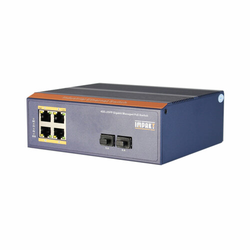 Промышленный управляемый коммутатор IMPAKT 4GE+2SFP Gigabit Managed PoE Switch коммутатор eki 7706g 2f ae 4ge 2sfp gigabit managed redundant industrial switch advantech