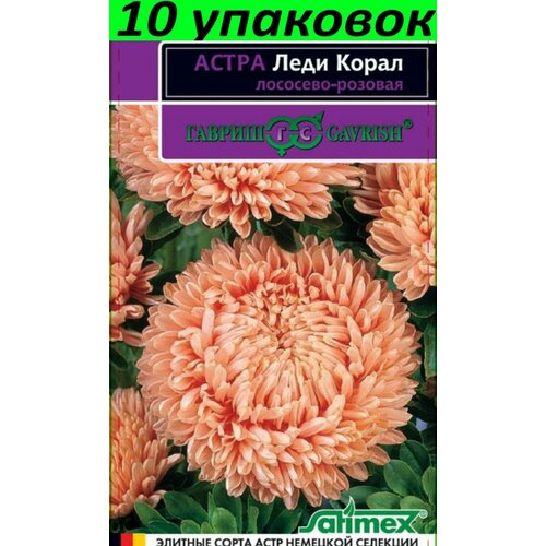 Семена Астра Леди Корал Лососево-розовая розовидная 10уп по 0,05г (Гавриш)