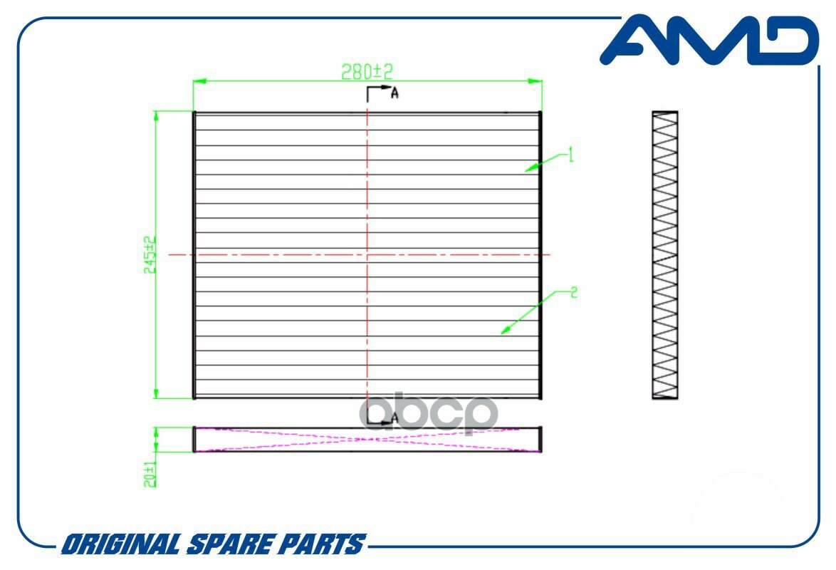  Фильтр Салонный 27277-3Jc1a/Amd fc815a (Антибактериальный Угольный) Amd AMD арт AMDFC815A