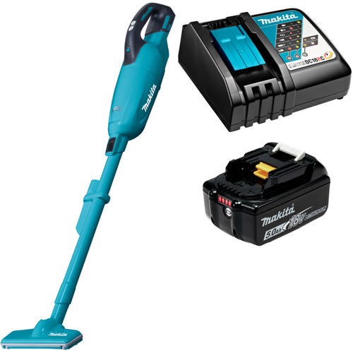 Аккумуляторный пылесос Makita DCL281FRT (18V, Li-Ion, 1х5Ач, з/у) бирюзовый