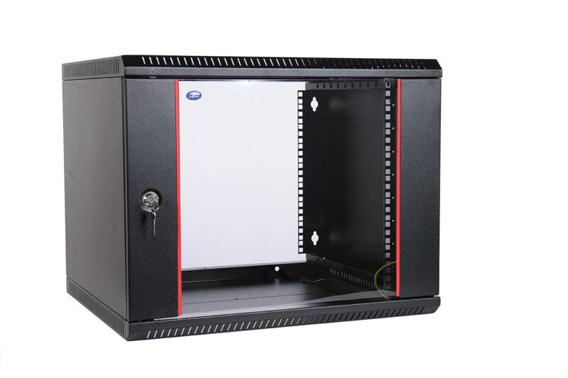 ЦМО Шкаф телекоммуникационный настенный разборный эконом 15U (600х520) дверь стекло, цвет черный