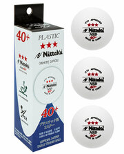 Мячи для настольного тенниса NITTAKU 3*** NSD 40+, бел. 3 шт.