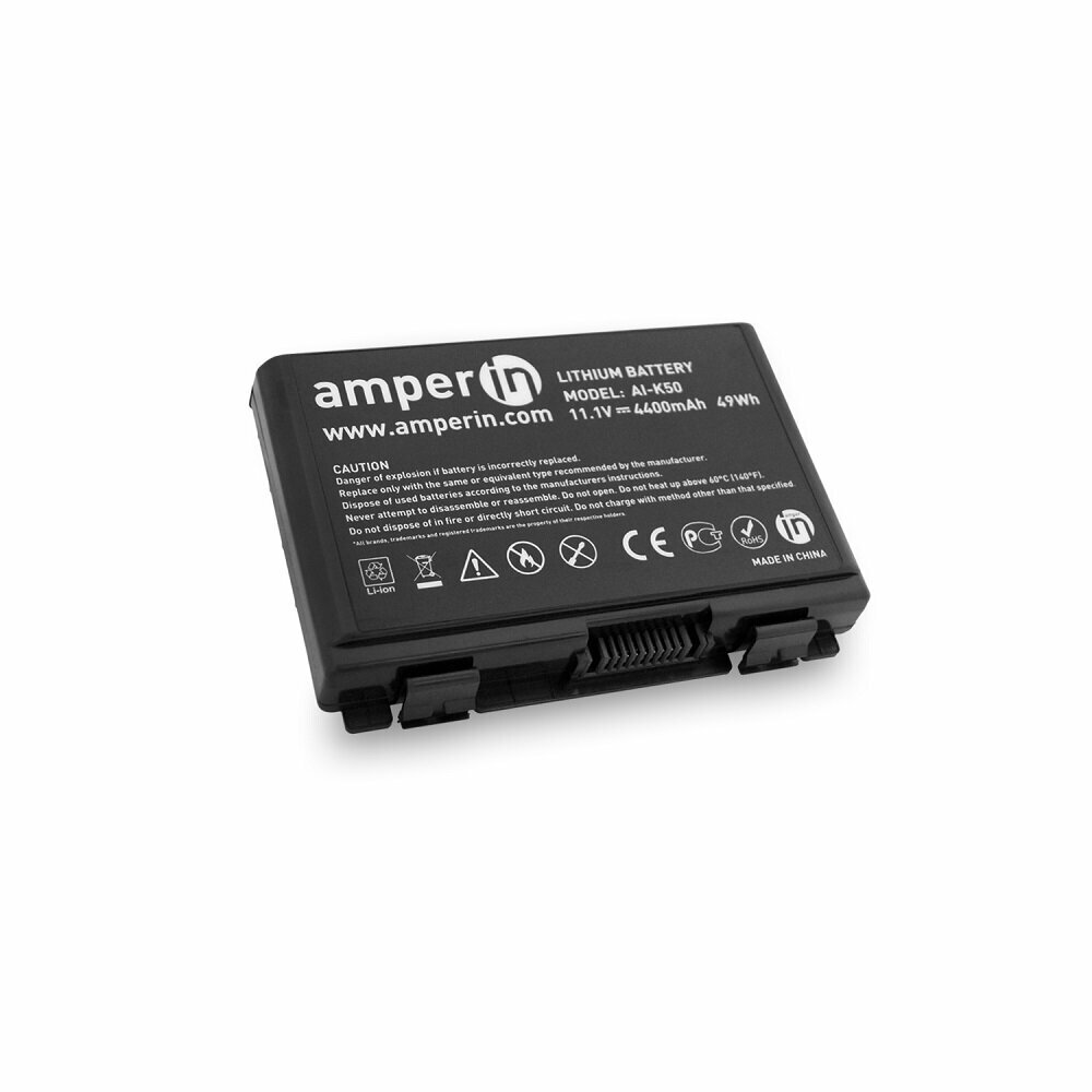 Аккумуляторная батарея Amperin для ноутбука Asus K50 (A32-F82) 11.1V 4400mAh (49Wh) AI-K50