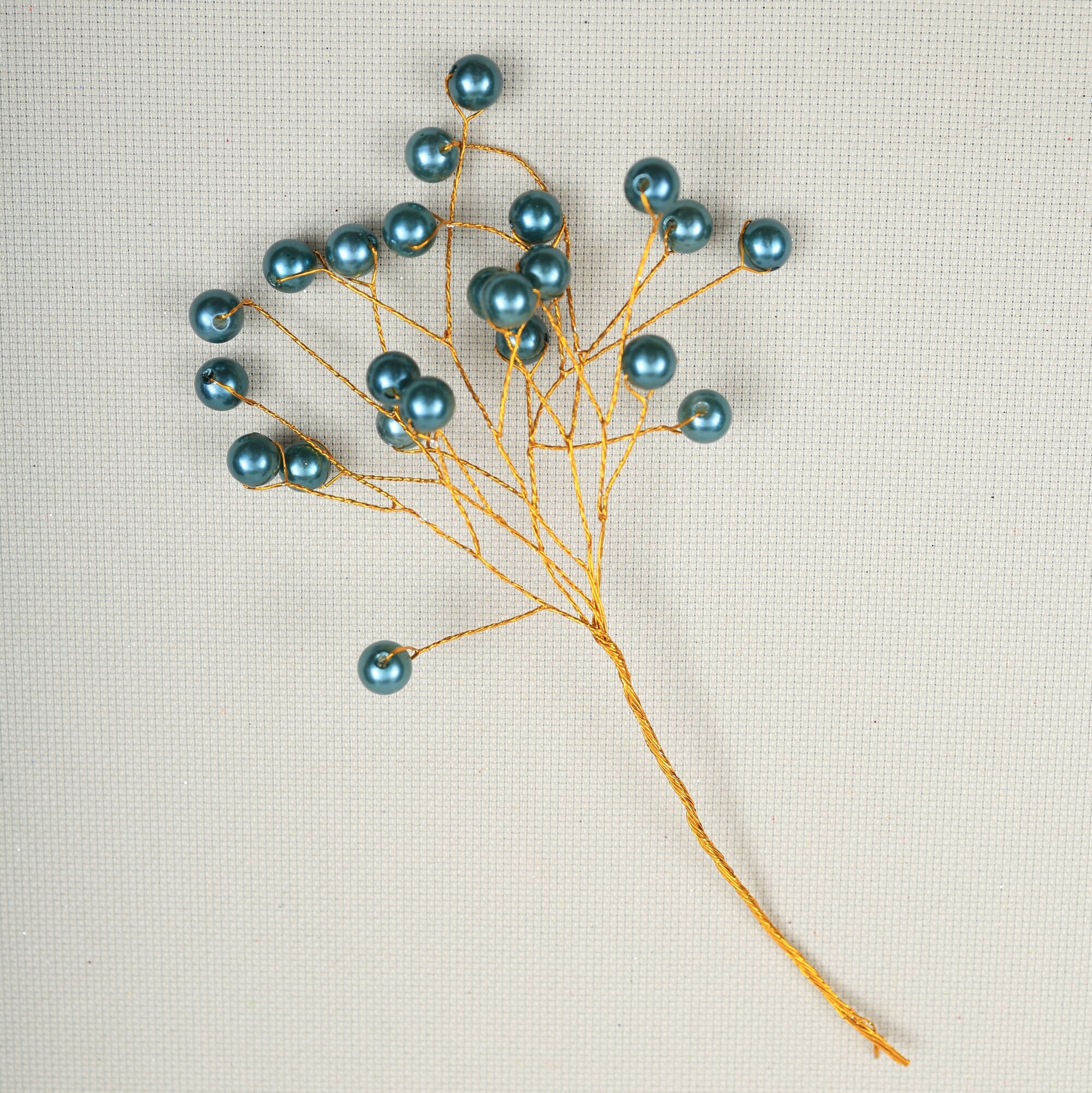 Рождественская декорация (Веточка длина 15 см) цвет бирюзовый