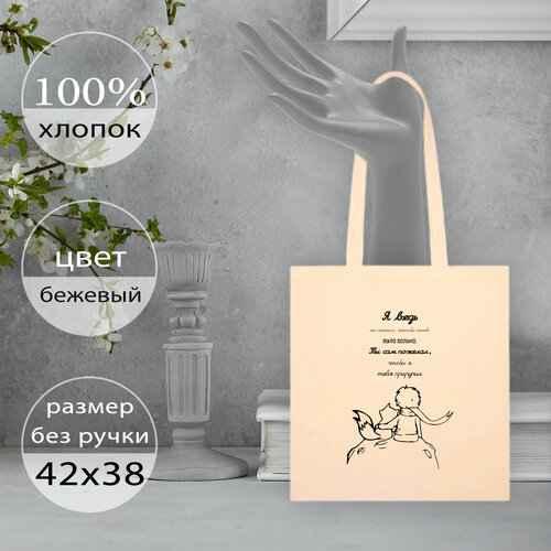 фото Сумка шоппер повод дарить, бежевый