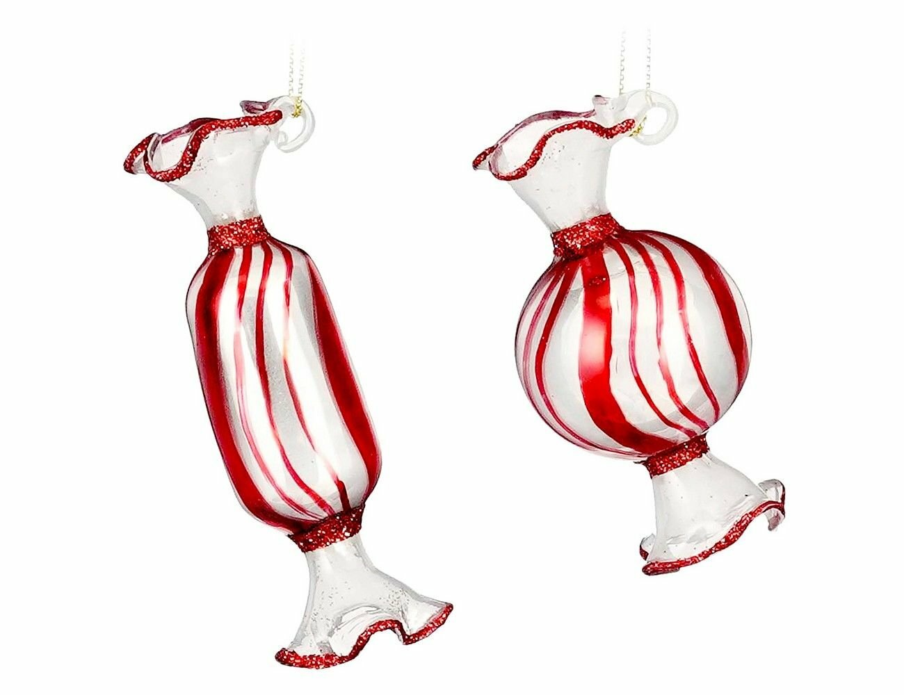 фото Набор ёлочных игрушек праздничная карамель, стекло, 8 см, 2 шт, Edelman 1142635-набор