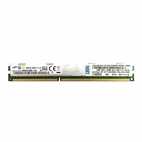 Оперативная память IBM 16GB 1x16GB 2Rx4 135V PC3L-10600 CL9 ECC DDR3 DDR3 1333MHz VLP 47J0158 255700₽