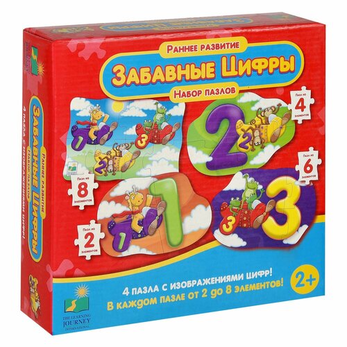 Пазл LJ Забавные Цифры в наборе 4 пазла 32х22см от 3 лет - Abtoys 630143 1891₽