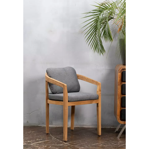 Кресло обеденное из тика Joygarden VENTO Натуральный тикСерый графит 45248₽