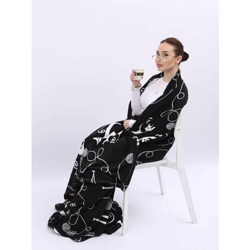 Плед флисовый пушистый 180х200 см на кровать и диван