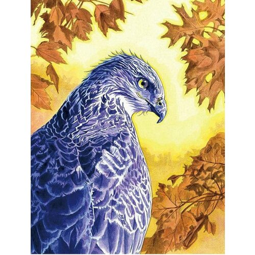 Алмазная мозаика. Картина стразами на подрамнике (размер 40х50 см, полная выкладка, круглые стразы) Сизый орел