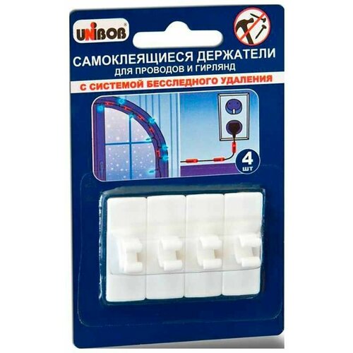 Держатель для проводов Unibob 49001 пластик белый 2590₽