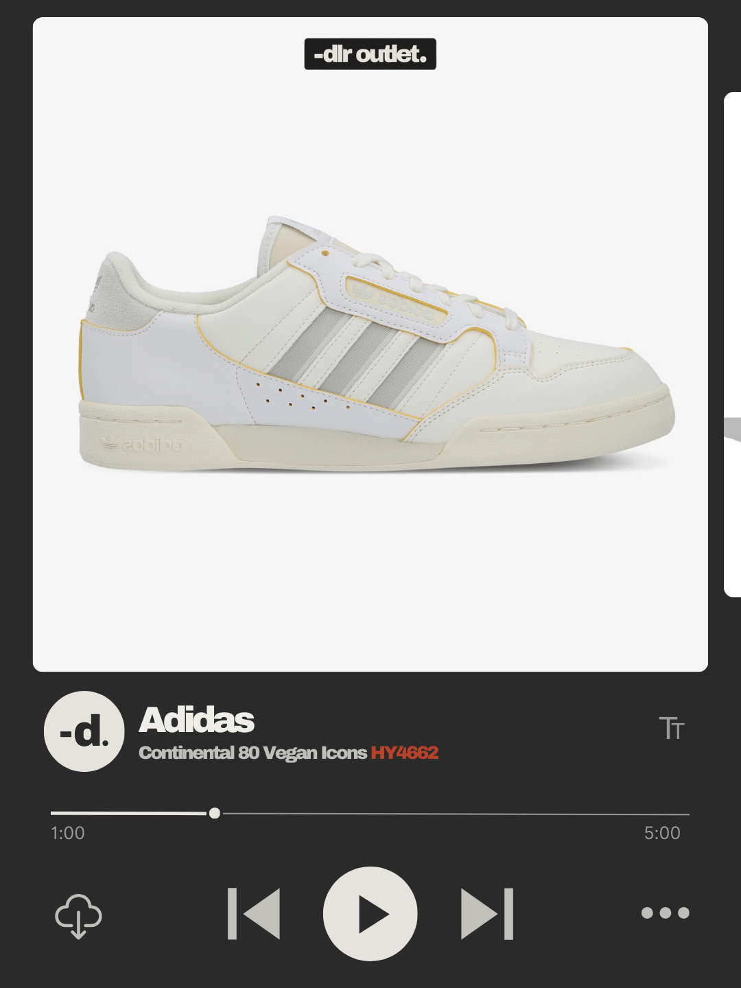 Кеды adidas Continental 80 Vegan Icons, размер 9us; 8.5uk; 42.5eur; 41ru; 265 mm, бежевый, желтый