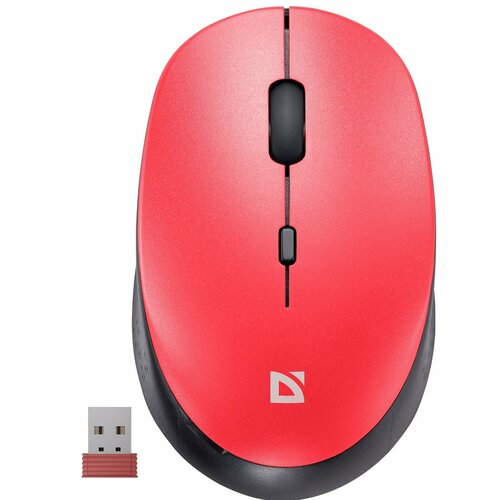 Мышь Defender Auris MB-027 беспроводная оптическая 1600 dpi 1xAA не в компл красная 93800₽