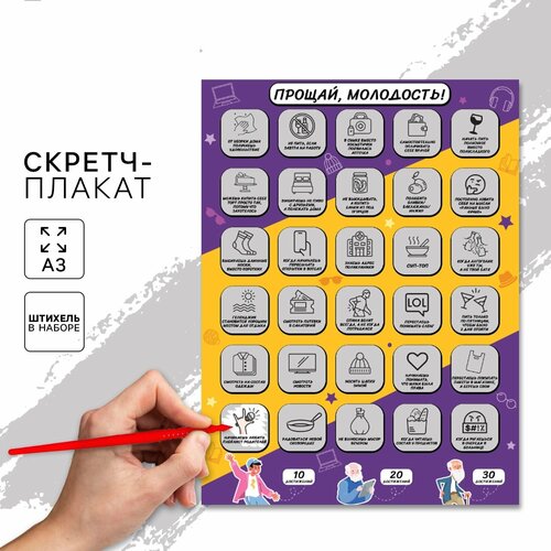 Плакат со скретч слоем Молодость