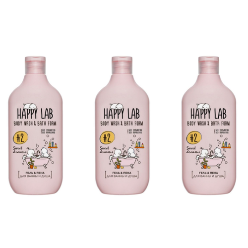 Гель-пена для ванны и душа Happy Lab Sweet dreams 500 мл 3 шт 2306₽