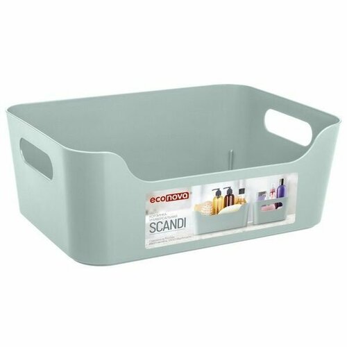 Корзина универсальная Бытпласт Scandi 17х12х7,5см 1,2л пластик, зеленый