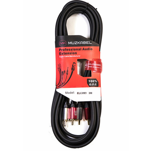 Аудио кабель MUZKABEL ELC092 - 2 метра, 2RCA - 2RCA