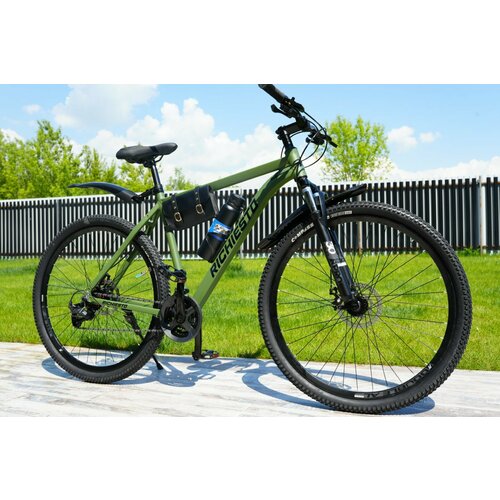 Взрослый горный велосипед RICHIESTO 275 с алюминиевой рамой 20 зеленый матовый модель 2024 26100₽