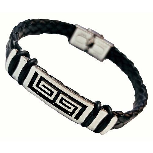 Жесткий браслет Anikom, металл, размер 21 см, черный, серебристый