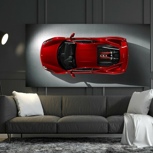Картина на холсте Ferrari f458 Italya красная феррари 40х80 см 3994₽