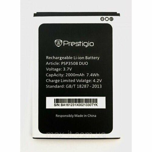 Аккумулятор Prestigio Wize P3 PSP3508 DUO Muze A5 PSP 5502 DUO Prestigio Wize N3 PSP3507 DUO PAP3508 2000 mAh Новый 1999₽