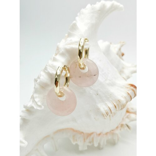 Серьги , розовый, серебряный