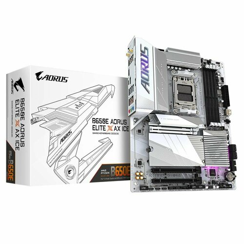 Gigabyte Материнская плата Gigabyte B650E AORUS ELITE X ICE RTL B650E AORUS ELITE X ICE 30830₽