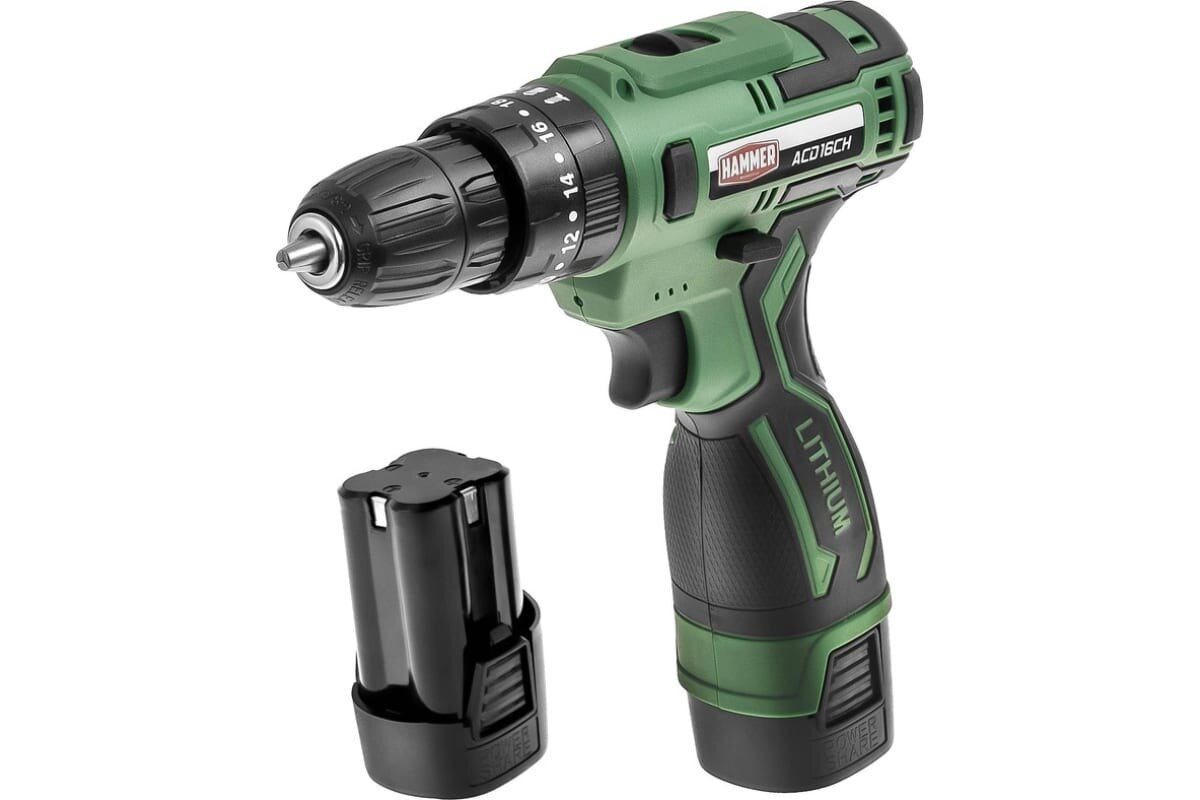 фото Аккумуляторная дрель-шуруповерт Hammer ACD16CH ударная, арт. 824160