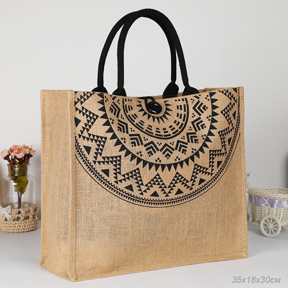 фото Сумка летняя женская джутовая "Этнический стиль"