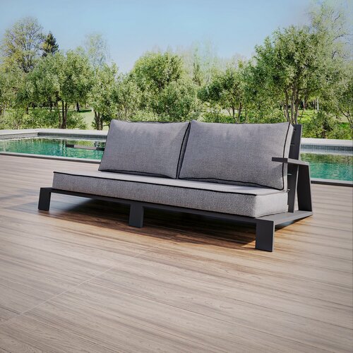 Изображение товара Диван уличный KORFU, алюминий цвет LAVA, подушки JASPER GREY