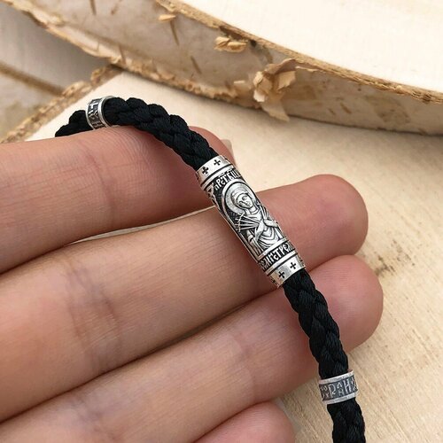 Браслет-нить Русские Мастерские, серебро, 925 проба, оксидирование, чернение, длина 22 см., черный, серебристый