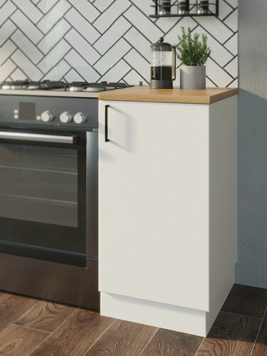 Изображение товара Кухонный гарнитур VITAMIN Шкаф модульный напольный с дверкой без столешницы. Цвет "Белый" ширина 40 см.