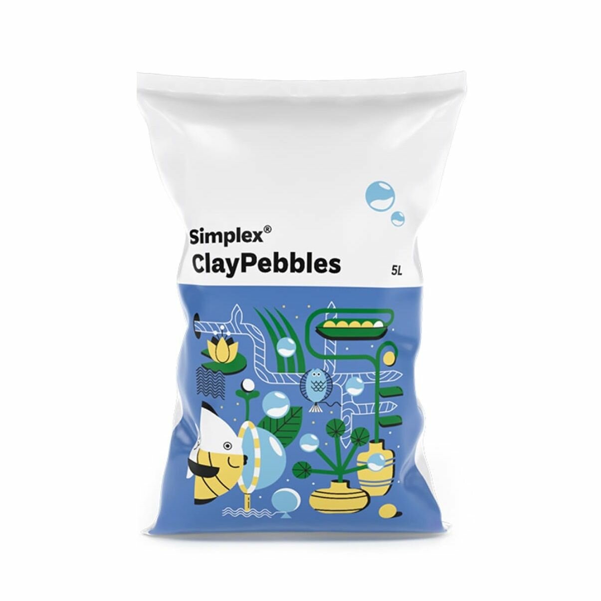 Керамзит без содержания солей в глине Simplex ClayPebbles 5 л.