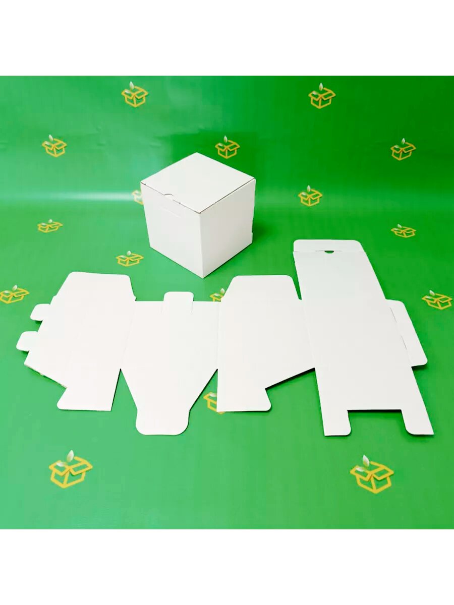 Коробки картонные самосборные 11х11х11, 100 шт, ЯроПак Белые — фото 1