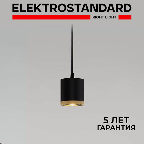 Изображение товара Подвесной светодиодный светильник Elektrostandard Lead 50243 LED, 12 Вт, 4200K, цвет черный/золото