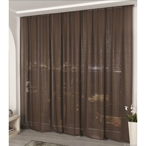 Тюль органза, коричневая, на отрез, 2,5 метра, для гостиной