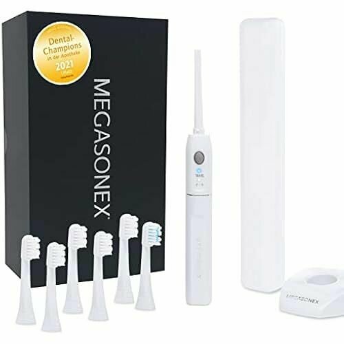 Ультразвуковая зубная щетка MEGASONEX M8 набор с 2 уровнями вибрации включая 4 мягкие насадки 41336₽