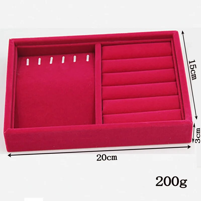 Розовый бархатный органайзер для украшений Rasalhaguer 20x15x3 см