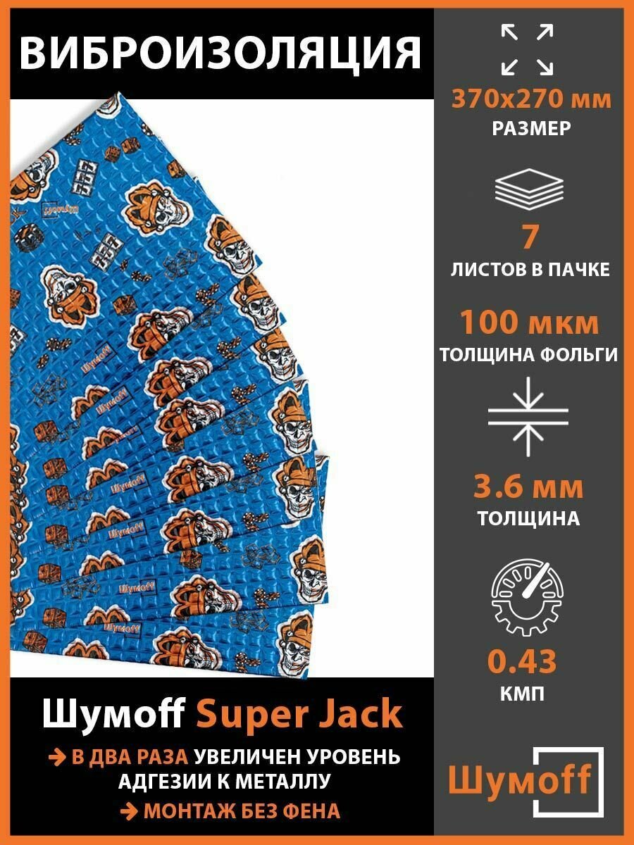 Вибропоглощение Super Jack (7 листов)