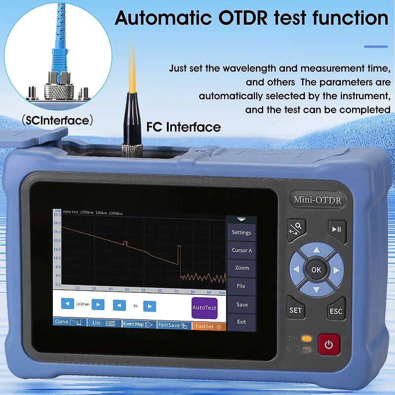 Изображение AUA MINI OTDR 800A/800U оптоволоконный рефлектометр, AUA800A