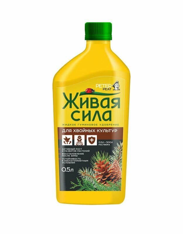 Удобрение гуминовое Peter Peat Живая Сила для хвойных растений 05л