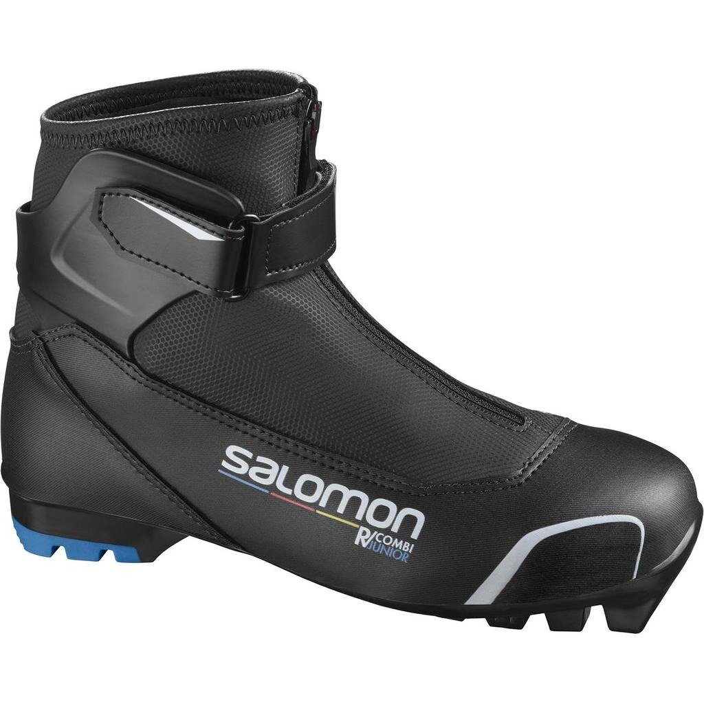 Ботинки для беговых лыж Salomon R/COMBI PILOT JR, детские, размер 3UK, черные.
