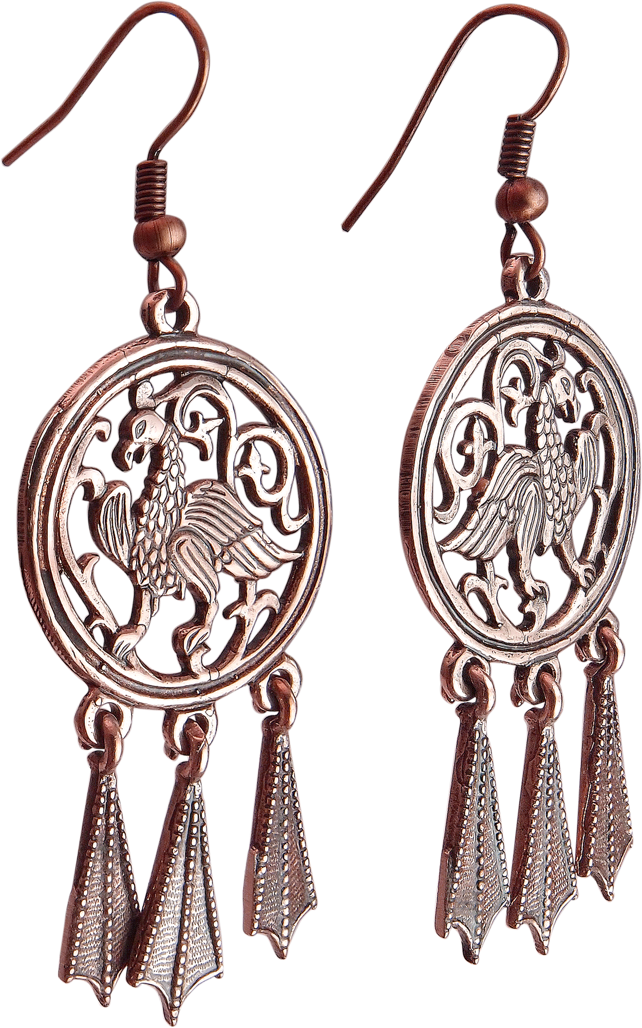 Серьги с подвесками Мастерская Алешиных, коричневый — фото 1