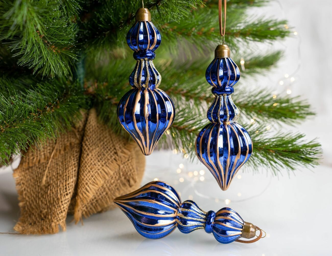 Набор ёлочных украшений бавено, стекло, 14 см, 3 шт, Winter Deco 4060249