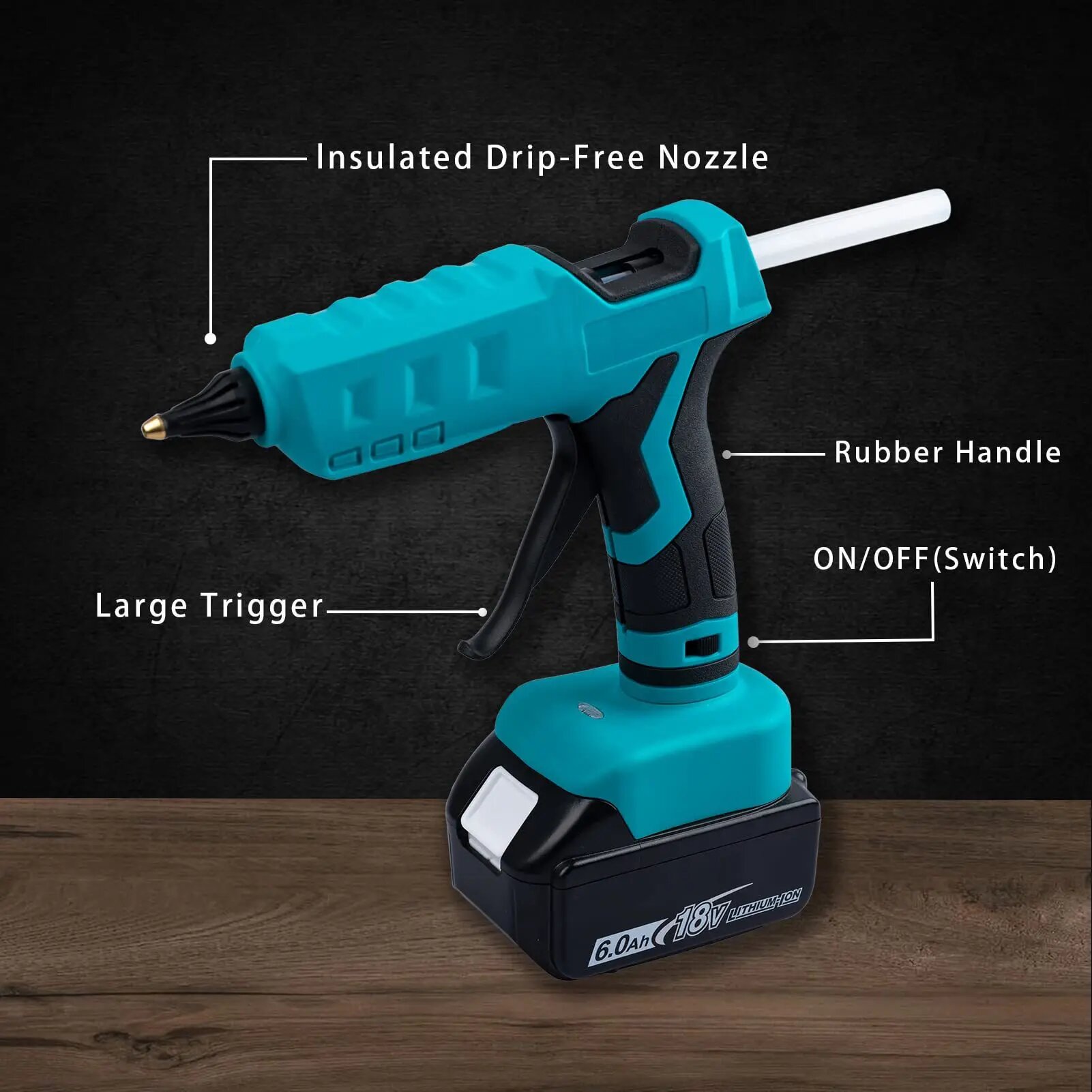 Изображение Аккумуляторный клеевой пистолет для Makita, 18 в, BL1845, 11 мм