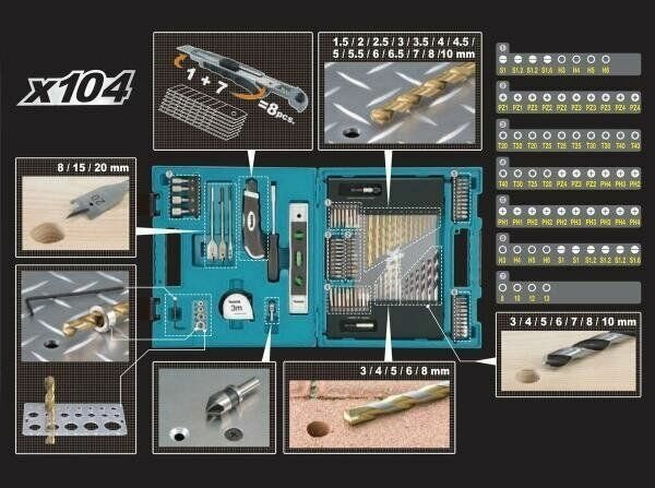 Набор инструментов Makita D-31778 104 предмета - фото №6